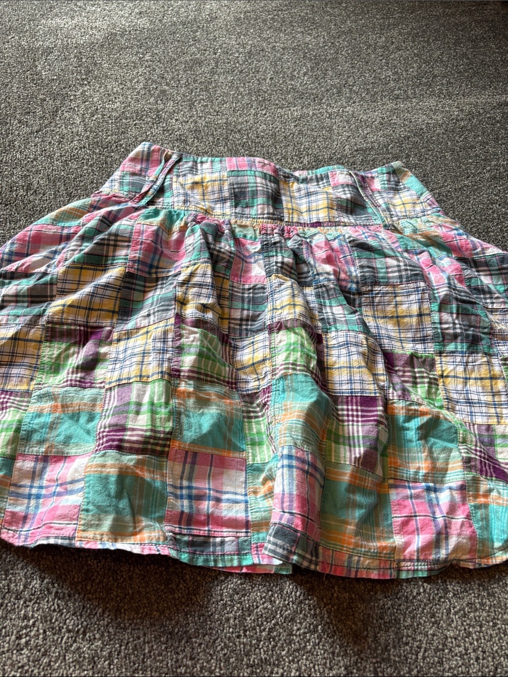 Multicolor Plaid Ruffled Cotton Skirt - Picture 4 of 4